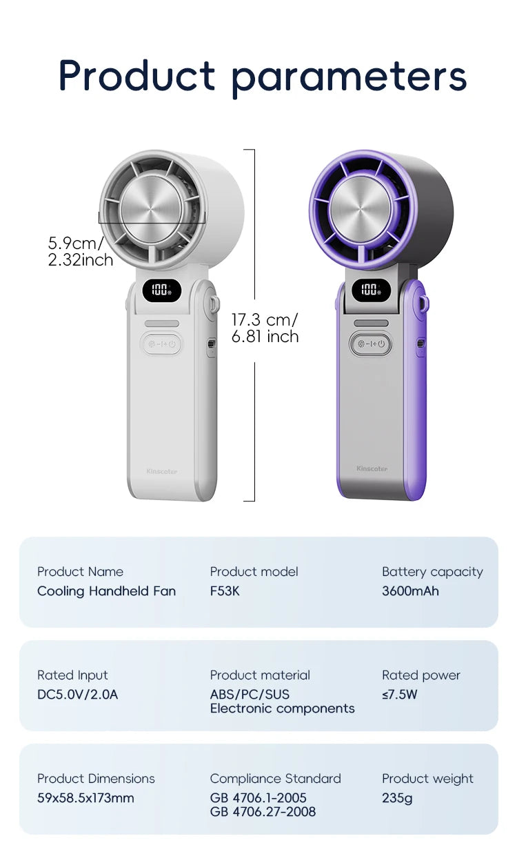 AIROX ICE — Ventilateur Portable Refroidissant 3 Secondes